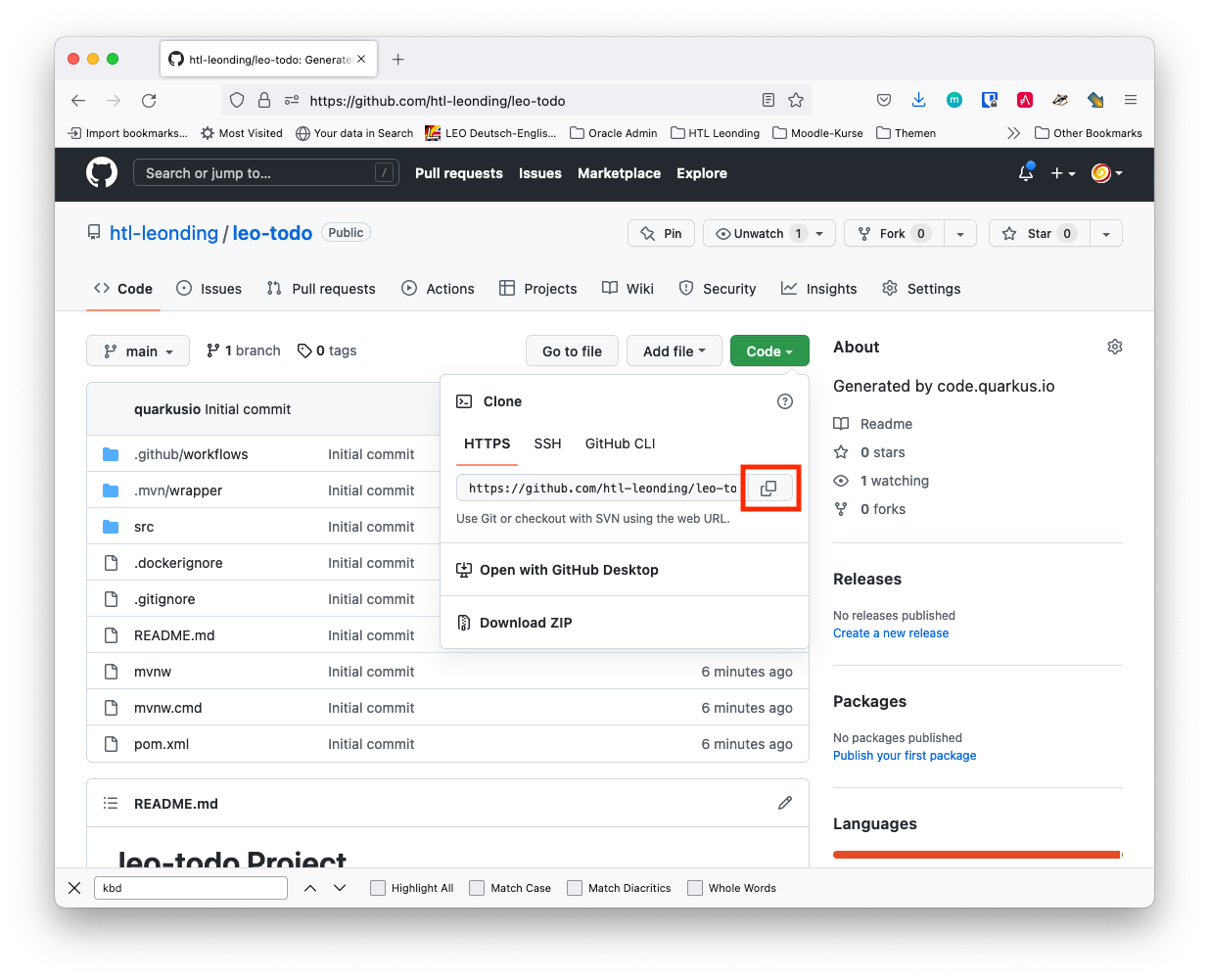 github repo todo