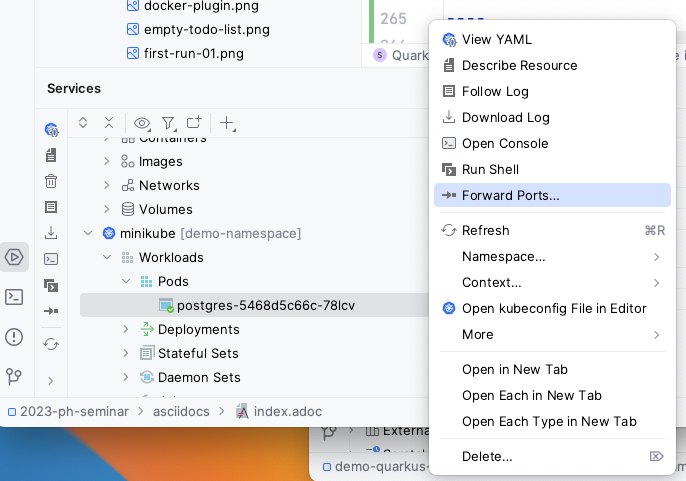 port forwarding in intellij