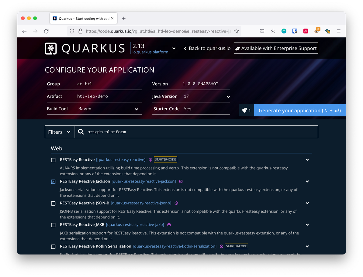 quarkusio get started