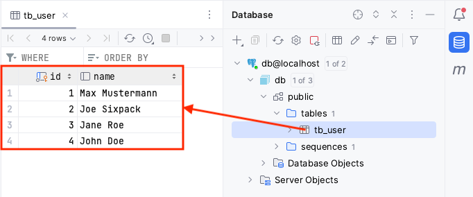 datasource table